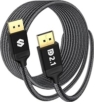 Silkland DisplayPort 2.1 Cable, DP 2.0 Cable 15FT [16K@60Hz, 8K@120Hz, 4K@240Hz 165Hz 144Hz, 2K@360Hz] 80Gbps HDR, HDCP DSC 1.2a, Video Display Port 2.1 Cord Compatible FreeSync G-Sync Gaming Monitor