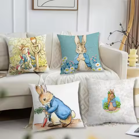 R-Rabbit cushion cover Comfortable soft Pillow Case for P-Peter Sofa Living Room Home office Decor C