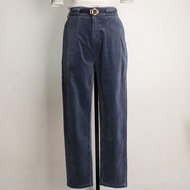 Slower Chenille High Waist Straight Pants 2023 Autumn Winter New Style Embroidered Corduroy Ankle-Le