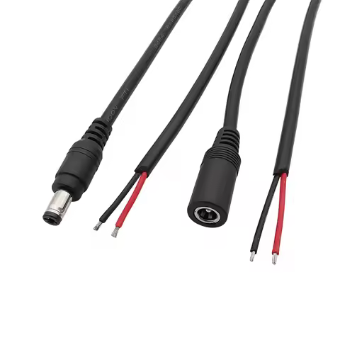 DC Power Pigtails Cable DC 5.5mm x 2.1mm Male Female to Bare Wire Open End 18AWG Wires Connector for