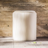 十八紙 44cm 創意風琴紙傢俬折疊凳子 | 蝸居圓櫈 - 白色