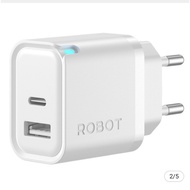 ORIGINAL ROBOT CHARGER HEAD ADAPTER RT-K8 PLUS K8+ K8 2.4A Dual Output USB-A + USB-C - RETAIL