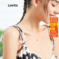 Lovito 5-Pointed Star Pendant Basic Clavicle Chain Alloy Necklace For Women A07008 (gold/silver)