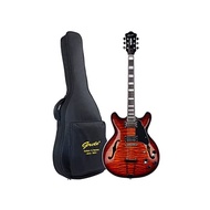 Grote Semi Hollow Body Electric Guitar Shinline Arched Top Coil Splitting with Gigback GYS-35 (Vintage Sunburst)