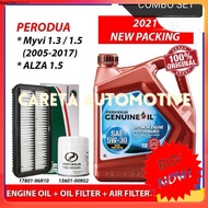 (Combo Set) Perodua 5W30 (4L) + Oil Filter R01 + Air Filter Myvi 1.3/1.5 (05-17) & Alza Semi Synthet