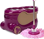 Upgraded Stainless Steel Deluxe 360 Spin Mop &amp; Bucket Floor Cleaning Included Handle with 2 Microfiber Mop ds (B) Decoration