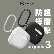 VOYAGE AirPods (第3代) 超衝擊防摔保護殼-亞光黑/冰川白亞光黑