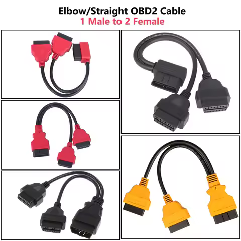 2 in 1 OBD2 Extension Cable 16pin Splitter Male to Dual Female Y OBD OBDII Cable 30CM OBD Adapter Ca