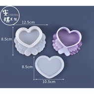 [Angel Bella DIY Handmade] MJ276 Love Wings Storage Box Mirror Silicone Mold Jewelry Small Suitable 