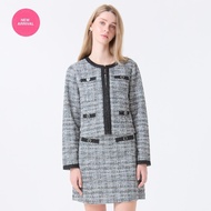 EP เสื้อคาร์ดิแกนนิต ทวีต ผู้หญิง สีดำ | Knit Tweed Cardigan | 04904