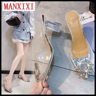 MANXIXI Thương Hiệu Thời Trang Cao Giày Cao Gót 2.75 Inches Pha Lê Gót Đẹp Xăng Đan Gợi Cảm Cho Phụ 