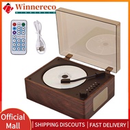 【winnereco】Retro CD Player Rechargeable Support CD BT USB 3.5mm AUX Home Music Player Bluetooth-Comp