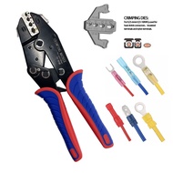 ฉนวนลวดกดคีมหัวคีมเปลี่ยนอย่างรวดเร็ว 9 นิ้วกดลวด 9CQK ชุด Ratchet Type Quick Crimping คีมสำหรับเทอร