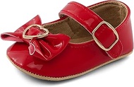 Baby Crawling Shoes Girls Non-Slip Bowknot Princess Shoes, Z Red, 3-6 month Infant