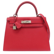 紅色 Epsom牛皮 Kelly 28 凱莉包 两用包 X刻 銀扣【HERMES 愛馬仕】
