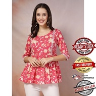 Kurti Indian Women Kurtis Top Saree Sari Punjabi Suit Readymade Kurti UD42453APTP