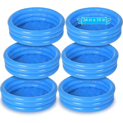 Inflatable Kiddie Pool for Toddlers 34x10 Inch 3 Ring Baby Swimming Pool for Indoor Outdoor Water Pl