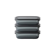 Like-it Kitchen Storage Plastic Airtight Storage Container Set of 3, M Size, Gray FC-031 M: 520ml_3P