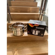 [Dk] 26 cm stainless steel two-tier steamer REMODA| Remoda 26 cm Stainless Steel Steamer Pot