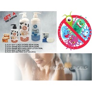 IL plus orange milk& goat milk  shower cream 1000ml + orange milk hand body lotion 300ml + milk soap