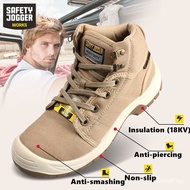 Safety Jogger desert-EH Mid Cut Lace Up Safety Shoes Safety boots Men Anti-smashing Anti-piercing Lightweight Breathable Work Shoes BSRR
