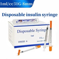 100pcs1ml 31G 8mm pet feeder orange insulin injection pump sterile disposable packaging manual opera