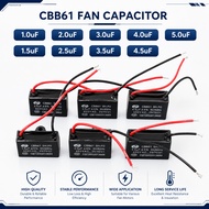 Fan Capasitor kapasitor kipas siling Motor Fan Capacitor CBB61 1/1.5/2uf/2.5/3uf/3.5uf/4uf/4.5uf/5uf