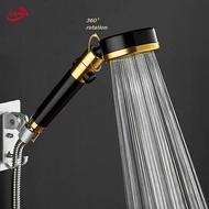 [With Free Gift] Yswl 360 Rotated High Pressure Shower Head With Filter Water Saving Flow Aviation Aluminum Shower Nozzle Universal