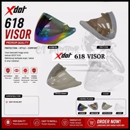 XDOT kecil lubang G618 topi keledar Visor XDot G 618 Clear Tinted silver Rainbow Smoke visor saja