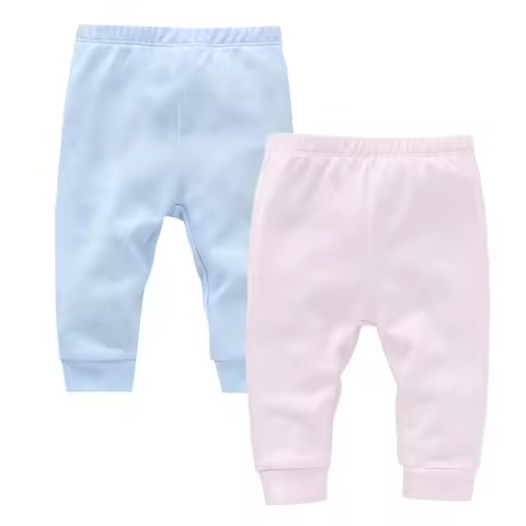 Solid Design 2 Pcs/lot Baby Boy Girl Pants 3M 6M 9M 12M 100% Cotton Newborn Clothing Soft White Trou