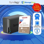Combo Synology DS224+ NAS storage device with 1 Toshiba NAS N300 6TB hard drive - Genuine product
