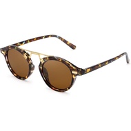 SODQW Small Face Sunglasses for Women UV Protection, Round Retro Tangle Free Double Bridge Trendy La