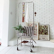 Basket Basket Shelf Floor Clothing Store Simple Storage Coat Rack Can Trolley Movable Bedroom Shelf 