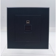 SIMON E3 BLACK DOFF MATT BLACK OUTLET DATA CAT 6 RJ 45