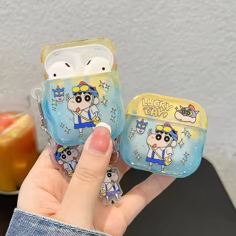 Crayon Shin-chan earphone Case for Airpods Pro 1 2 3 4 SHINCHAN Pendant Wireless Bluetooth Earbuds C