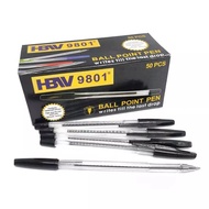 50pcs HBW 9801 BALL POINT PEN HBW 2000 ballpen（12pcs） school supplies / Ball point pen 12pcs black i