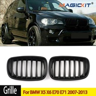 Car Front Hood Grill Kidney Grilles Racing Grill Auto AccessoriesPair For BMW X5 X6 E70 E71 2007-201