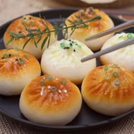 Simulation Chinese Bao Buns, Artificial Fake Pan-fried Pork Buns Realistic Steamed Bun Model for Hom