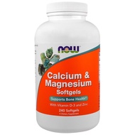 Now Foods Calcium &amp; Magnesium with Vitamin D-3 and Zinc 240 Softgels