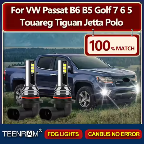 20000LM LED Fog Lights Bulbs 60W Plug And Play Auto Lamps 6000K White For VW Passat B6 B5 Golf 7 6 5