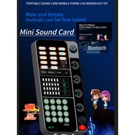RGB LED Wireless Bluetooth-compatible External DJ Mixer Sound Card for Live Streaming Broadcasting S