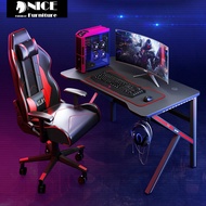 🔥RGB gaming table with lamp Meja permainan  electric computer table and chair set home office laptop table 120 140 160cm  -01