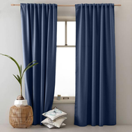 B17 Ready Made Curtain!! 95%Blackout Siap Jahit Langsir Langsir RAYA Kain Tebal 100%Polyester Blackout (Indigo) Langsir Tebal