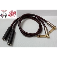 2x 1/4" Mono Plug (Male)(L Shape) to 2x 1/4" Mono Socket (Female)(50cm)(1M)(2M)(3M)