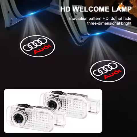 2pcs Led Car Door Welcome Lights for Audi A1 A3 8P 8V A4 A5 A6 A7 A8 Q3 Q5 Q7 Q8 Sline TT Logo Proje