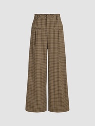 Cider Tartan Wide Leg Trousers