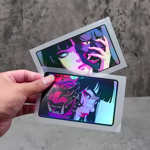 1PC Holographic Anime Decals, Great for Anime Fans Loving Stylish Motifs, High - Quality Adhesive St