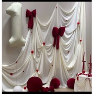 Soft and Smooth Elastic Fabric Backdrop 1m5 x 3m for Wedding Curtain Decoration, Stage Decor for Eve