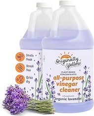 Originally Yellow, Distilled White Vinegar for Cleaning | All-Purpose Cleaning Vinegar Concentrate | Infused With Organic Lavender | 64oz x 2 pieces