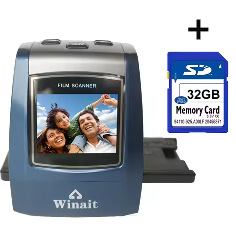 All-in-One High Resolution 22MP Film Scanner, Converts 35mm/126KPK/110/Super 8 Films, Slides, Negati